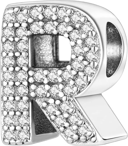 Symretie Damen Rose Gold Charm Anhänger mit Buchstaben A-Z Charms Kompatibel mit Europäischen Armbänder und Halskette