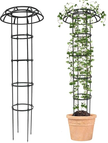 Quibbay Garden Trellis for Climbing Plants Outdoor, 65 Inch Mushroom Top Trellis for Climbing Plants, Plant Trellis Support for Potted Plants Climbing Vine Rose Clematis Vegetable Trellis, 1 Pack