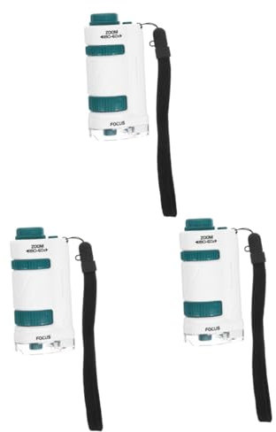 TOYANDONA 3sätze Tragbares Mikroskop Für Handheld Vergrößerungsgerät Für Frühkindliche Bildung Experimentier-zubehör Für Junge Wissenschaftler Weißes Design Mit Einstellbarem