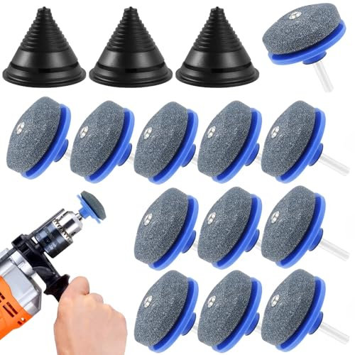 TKSDWBLTY Lot de 12 aiguiseurs de lames de tondeuse à gazon réutilisables et résistants à l'usure avec équilibreur de lame, accessoires de meulage pour la plupart des perceuses électriques à main