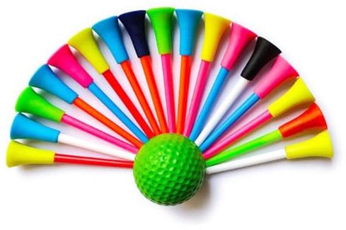 Golf Tees, 50 STK Golf Tees Kunststoff,Tees Golf,Unbreakable Mixed Colors Golftees, 83mm für Ihre Wahl, Geschenk für Golfer oder Familie(farbig,Size:83mm)