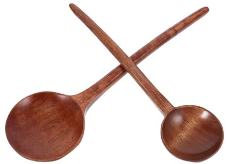 MOTHNUR 2stücke Holzlöffel Mit Langem Griff Japanischer Reislöffel Und Porridge Löffel Für Küche Ramen Suppe Und Flüssiggerichte Zum Rühren Und Servieren