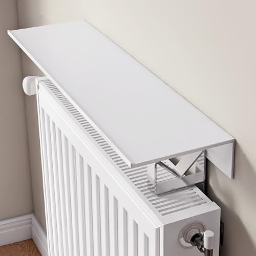 Mensola Sopra Termosifone,Copritermosifone Moderno,Mensole per Termosifoni,Mensola da Muro Senza Foratura,Mensola Copritermosifone,Mensole Bianche Antifumo Antipolvere,per Ufficio Domestico(35cm)