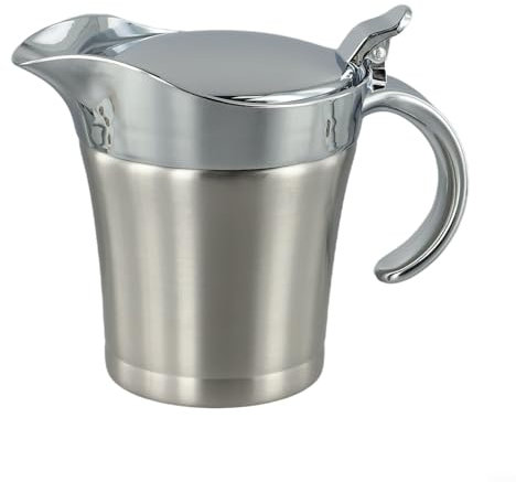Insulated Gravy Boat with Lid Stainless Steel Double Insulated Gravy Boat Gravy Bowl with Lid Sauce Jug with Hinged Lid for Home & Kitchen(750ML)(450ML)
