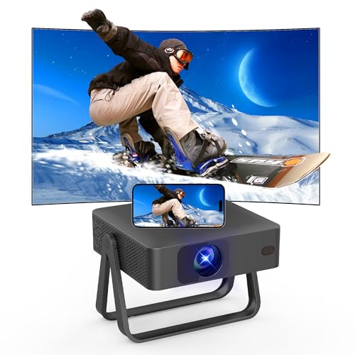 2026 Upgraded Mini projector,360° Rotation projector for bedroom,Auto Keystone Native 1080P 4K Supported WiFi 6 Bluetooth 5.2,Compatible with iOS/Android/TV Stick/HDMI/USB/Switch