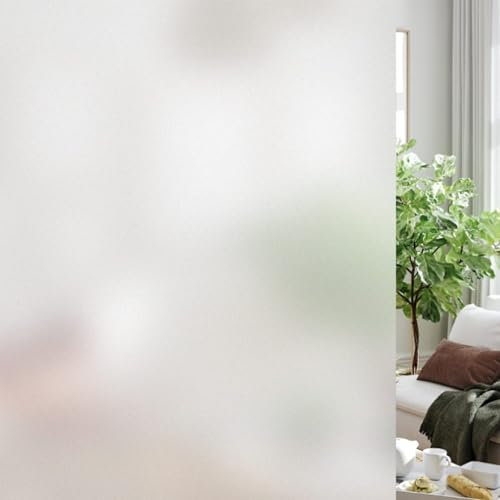 ForenTex Vinilo Opaco para Ventanas Sin Adhesivo – Lámina Translúcida Reutilizable, Efecto Esmerilado, Anti-UV, Privacidad Total, Fácil de Instalar, Ideal para Baño, Cocina, Cristales (90 x 180 cm)