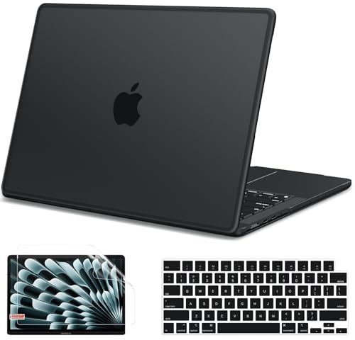 G JGOO Compatible with MacBook Pro 14 inch Case 2026-2021 M5 Pro/Max M4 M3 M2 M1 A3427 A3426 A3434 A3112 A3185 A3401 A2918 A2992 A2779 A2442, Anti-Crack Soft TPU Bumper Hard Shell Case, Frosted Black