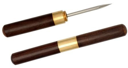Fluxioxtna Leather Craft Punching Awl Leather Hole Punching Awl Wood Handle Leather Punching Awl Tool For Leather Craft Stitching