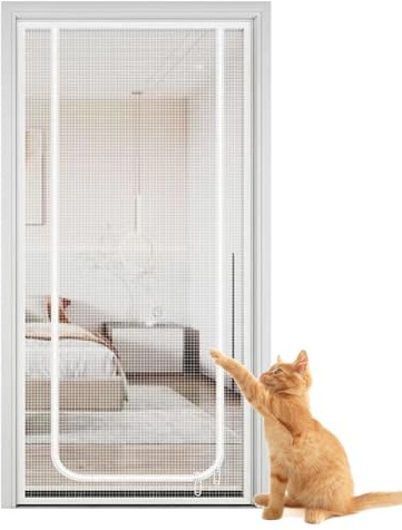 Puerta con Malla Protectora para Gatos | Mosquitera Portátil con Cremallera,90 X 220 Cm Protección para Escaleras, Apartamentos, Pasillos Y Balcones Acceso Conveniente Aberturas Hogares