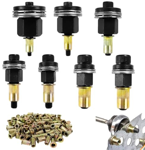 Inscrip Lot de 217 pinces à rivets pour écrous à rivets M3 M4 M5 M6 M8 M10 M12 Jeu de pinces à rivets Écrous à rivets Outils d'écrou à riveter contient chacun 30 écrous M3/M4/M5/M6/M8/M10/M12