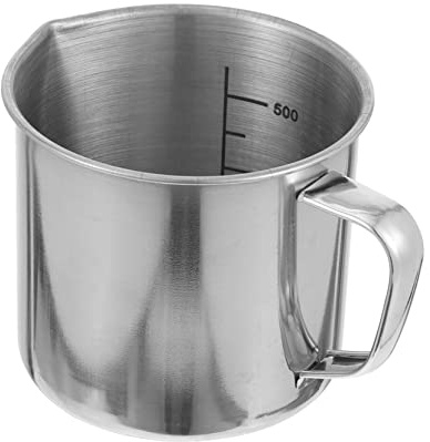 Gatuida Tasse à Mesurer Graduée Acier Inoxydable Bécher Pour Laboratoire Et Usage Domestique Avec Goulot Large Pour Facile Nettoyage