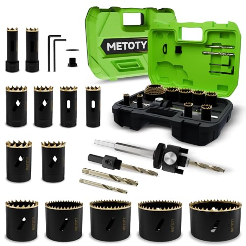 Hole Saw Kit, 21 Pcs Bi-Metal Hole Saw Set with Quick Change Arbors, 9/16 to 2-1/2 Inch for Wood Metal Plastic and PVC, Complete Professional Set with Case