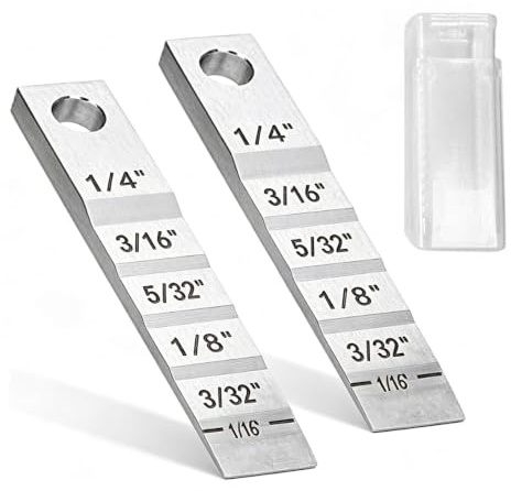Oreilet Cuña Espaciadora de Tubería Escalonada Pequeña, Calibre Escalonado de Cuña Espaciadora de Tubería, Cuñas de 1/16 a 1/4 de Pulgada Galgas de Espesores Escalonadas para Medición de (Acero