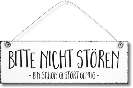Bitte nicht stören - gestört genug - Türschild Dekoschild Wandschild Holz Deko Wand Tür Schild 10x30cm Holzdeko Holzbild Geschenk Mitbringsel Geburtstag