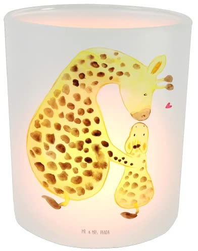 Mr. & Mrs. Panda Deko Windlicht Giraffe Kind - Geschenk, Windlicht Kerze, Wildtiere, Windlicht Dekorieren, Lieblingsmensch, Tochter, Windlicht Glas,