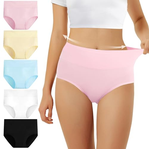 FALARY Culotte Femme Taille Haute Coton 5 pièces