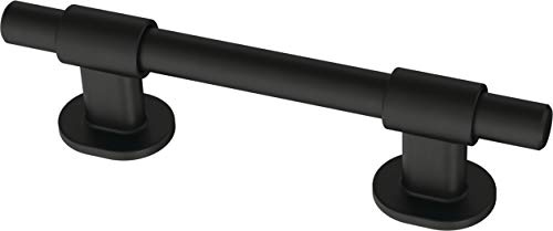 Franklin Brass 5 Pack Matte Black Cabinet Handles Adjustable Drawer Pulls for Kitchen Cabinet Knobs Dressers and Cupboards Fits 1-3/8 to 4 Inch (35–102mm) Hole Center | Adjusta-Pull™