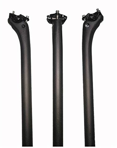 ROADNADO Sattelstütze Carbon Fiber Fahrrad SeatPost Ultraleichte Carbon Bike Post Matte 25.4 / 27.2 / 31.6-350 / 400mm Verstellbare versetzte Sattelstütze für MTB Rennrad BMX Sattelrohr