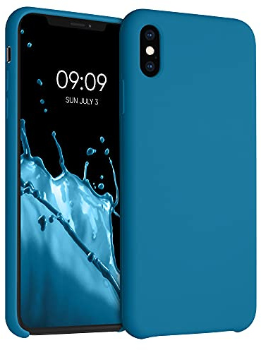 kwmobile Handyhülle für Apple iPhone XS Max Hülle - Case Silikon - Kabelloses Laden - Schutzhülle Cover in Karibikblau