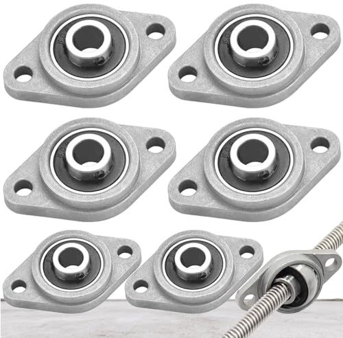 Brateuanoii 6 Stück KFL08 Flanschlager Stehlager Zinklegierung Stehlager, Selbstausrichtende Stehlager Rhombische, Kugellager Lagerblock, Stehlager Kugellager, Lager Gehäuse, 8 Mm Durchmesser