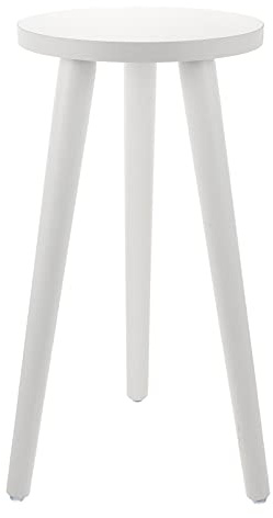 YARNOW Tall Wooden Plant Stand, Round Plant Stand, White Legs, 20cm Diameter, 42cm Height, Stable and Durable for Home, Living Room, Balcony, Small Table