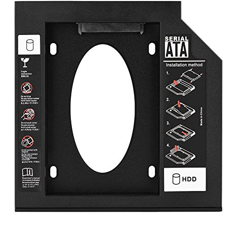 ciciglow Universal 9,5 Mm/12,7 Mm Aluminium 2,5 Zoll SATA auf SATA 2. SSD HDD Festplatten Adapter Tray Gehäuse für Laptop DVD-ROM Optischer Schacht (9,5/12,7 Mm)(12.7mm)