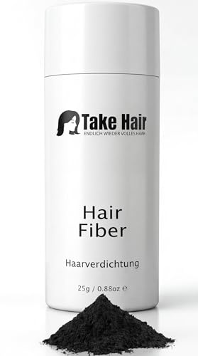 Take Hair Streuhaar für Frauen I Hält bei Regen und Wind I 25g Schütthaar zur Haarverdichtung I Hair Fibers I Haarpulver I Streuhaar Frauen bei Haarausfall I Haarpuder (Streuhaar Mittelbraun)