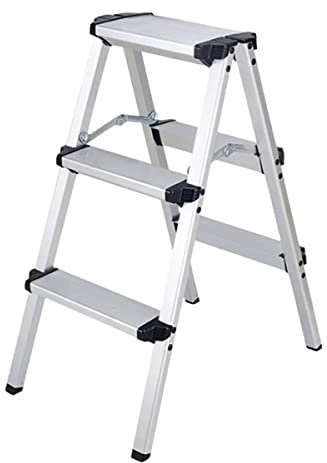 TREPPE Scala in alluminio pieghevole a forbice doppio lato 3 gradini