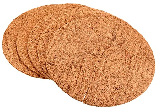PATIKIL Coconut Fiber Mulch Ring Mat 16 Inch, 5 Pack Thick Y Coco Coir Tree Protector Root Soil Cover for Indoor Outdoor Potted Plants