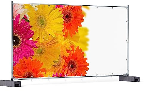 Wallario XXL Outdoor-Poster für Garten oder Balkon Bunte Gerberas - Pinke, gelbe, rote und weiße Blüten, Motivbanner Größe: ca. 340 x 173 cm, Outdoor-Bild