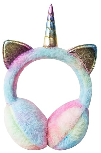 EULAPGOE Cache-Oreilles Filles Licorne en Peluche Couvre-Oreilles Mignon de Bande dessinée Chauffe-Oreilles pour Les Femmes Filles(Violet)