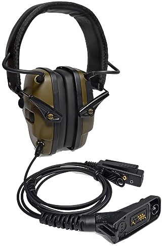 UAYESOK Electronic Ear Defenders Walkie Talkie Headset Active Noise Reduction Hearing Protection Earmuffs for Shooting with PTT Mic for Motorola DP3400 DP4400 DP4600 DP4800 DP4801 MTP6650 Radio