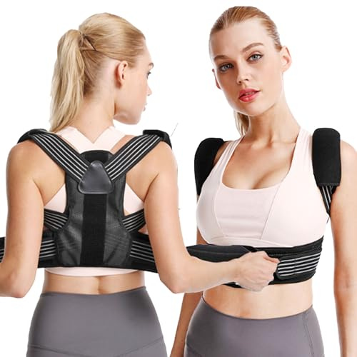XFLYP Corrector de Postura para Niño Hombre y Mujer , Adjustable Back Support, Corrector de Espalda Recta para Mejorar la Postura, Alivio del Dolor de Espalda, Cuello, Dolor de Hombros, M