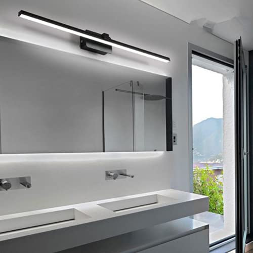 SSNCcNC Schwarz, LED Spiegelleuchte 16W Badlampe Schrankleuchte Modern Badleuchte Spiegellampe Wasserdicht badezimmerlampe Neutrales Licht 4500K Wandleuchte Bilderleuchte 80CM