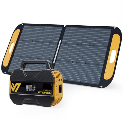 VTOMAN FlashSpeed 300 Estación de Energía Portátil con 110W Panel Solar | Batería LiFePO4, 300W 230Wh, Salida PD USB-C 100W, Carga Rápida, 6 Tomas Generador Solar para Camping, RV, Pesca