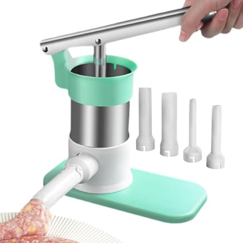 Sausage Stuffer - 25x11.5x20.5cm Manual Stainless Steel Sausage Stuffer Maker | Sausage Stuffer for Homemade | Ergonomic Handle Large Capacity Meat Filling Machine for Kitchen, Cafeteria
