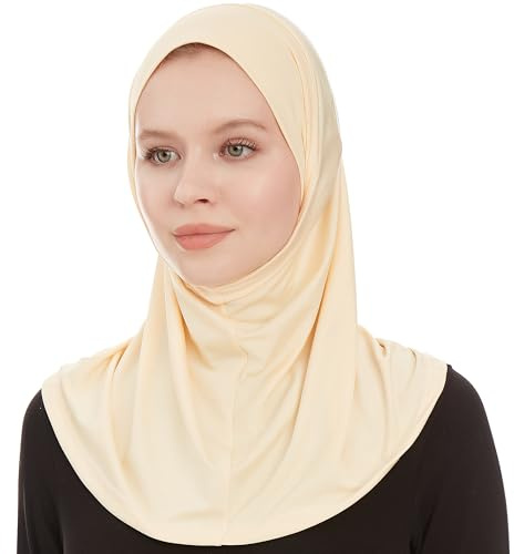 Ayisah Amira Hijab, muslimsk huvudduk för damer, Ready To Wear-scarf i ett stycke, hijab-sjal för kvinnor, Beige, one size