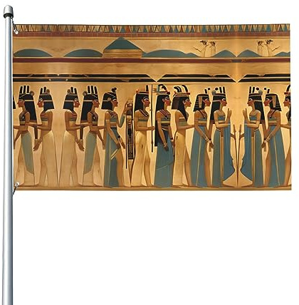Bandiera decorativa da giardino con stampa di donne nell'antico Egitto, 89,4 x 152,4 cm, su un lato, per le vacanze