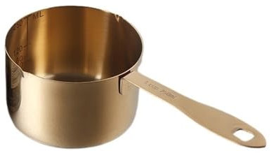 Salsera Cuchara medidora de acero inoxidable de 400ml/600ml/1000ml, cuchara medidora pequeña for cacerola, cuchara de café, herramienta for hornear con taza medidora graduada Salseras Pequeñas(Gold,Gr
