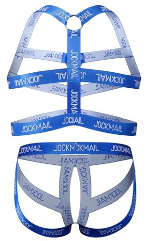 JOCKMAIL Herren Geschirr und Jockstrap Set Atmungsaktives Clubwear Geschirr mit Ring und Sexy Unterwäsche für Party, Bühne, Club