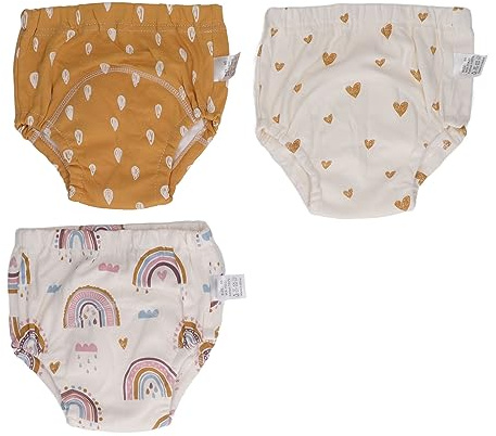 Absorberande träningsbyxor för bebis, 6 lager, ventilerande gasväv, återanvändbar tvättbar baby-pe-träningsblöja med maximal absorption för potta (regnbågsmönster)