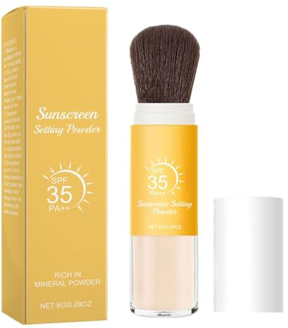 BommFu Poudre de protection solaire minérale - Poudre de protection solaire minérale pour le visage avec régulation de l'huile, poudre de contrôle de l'huile minérale avec effet respirant - Taille de