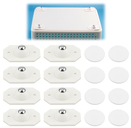 Rotelle Autoadesive per Mobili 8 Pezzi, Mini Ruote Girevoli a 360° per Scatole Portaoggetti, Bidoni della Spazzatura, Elettrodomestici da Cucina, Ruote Universali con Superficie Adesiva