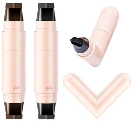 2Pcs Eyeliner Stempel, Doppelendmarker Lidstrich Stempel, Eyeliner Wasserfest Schwarz Braun, Langanhaltend Schnell Trocknender Smudge Resistan für Anfänger