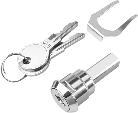 A Set of Silver Zinc Alloy Universal Toolbox Lock, 180° Rotation Unlockingn Universal Cam Lock for Tool Box, Iron Cabinet, Drawer Insert（1 Fastening Tab, 2 Keys & 1 Cylinder） Hardware