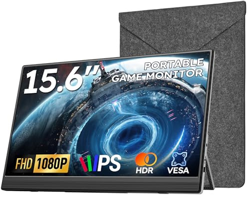 Dopesplay Portable Monitor for Laptop, 15.6 1080P FHD IPS Laptop Monitor with USB-C Mini HDMI, Second Screen Compatible with Laptop/PC/MacBook/Gaming Device, VESA & Kickstand