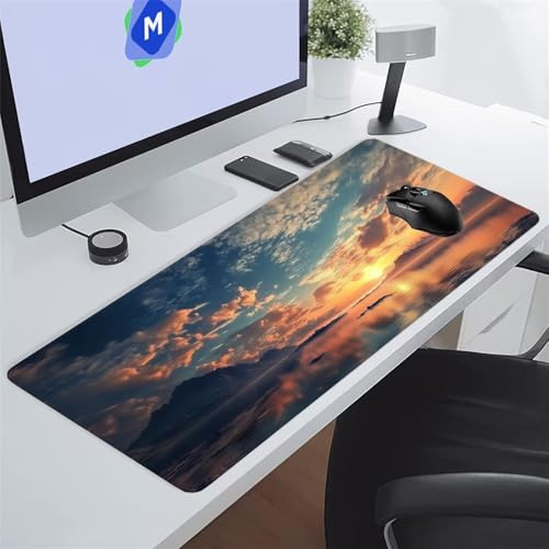 Tappetino Mouse XXL Gaming 1200x600x2 mm Paesaggio Tramonto Tappetino per Mouse Grande Cuscinetto per Tastiera Grande da Scrivania Gaming Mousepad Lavabile per Ufficio e casa