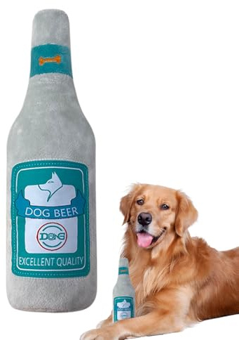 Jouets à Coupelle pour Chien - Jeu en Forme de Bouteille de Vin,Doudou à Mâchouiller pour Chiot - pour Mâchonnement Stimulation Mentale Activité Physique Intérieur Extérieur Caisse Enrichissement