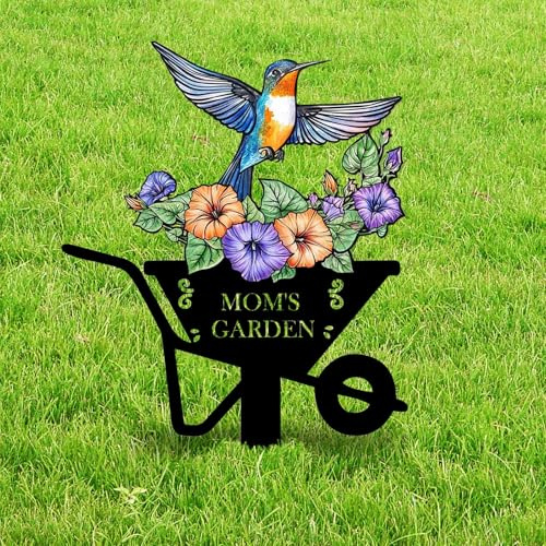 Generisch Personalisierte Gartenstecker mit Text Metall Gartenschilder Spruchschild Gartendeko für Draußen Wetterfest, Individuelle Namensschild Gartenzubehör Metallschild für Garten Terrasse Balkon