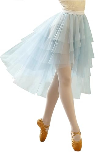 ROYAL SMEELA Gonna in Tulle da Donna,Gonna da Balletto a Strati Irregolari per Adulti,Gonnellino Danza Classica con Vita Elasticizzata Donne